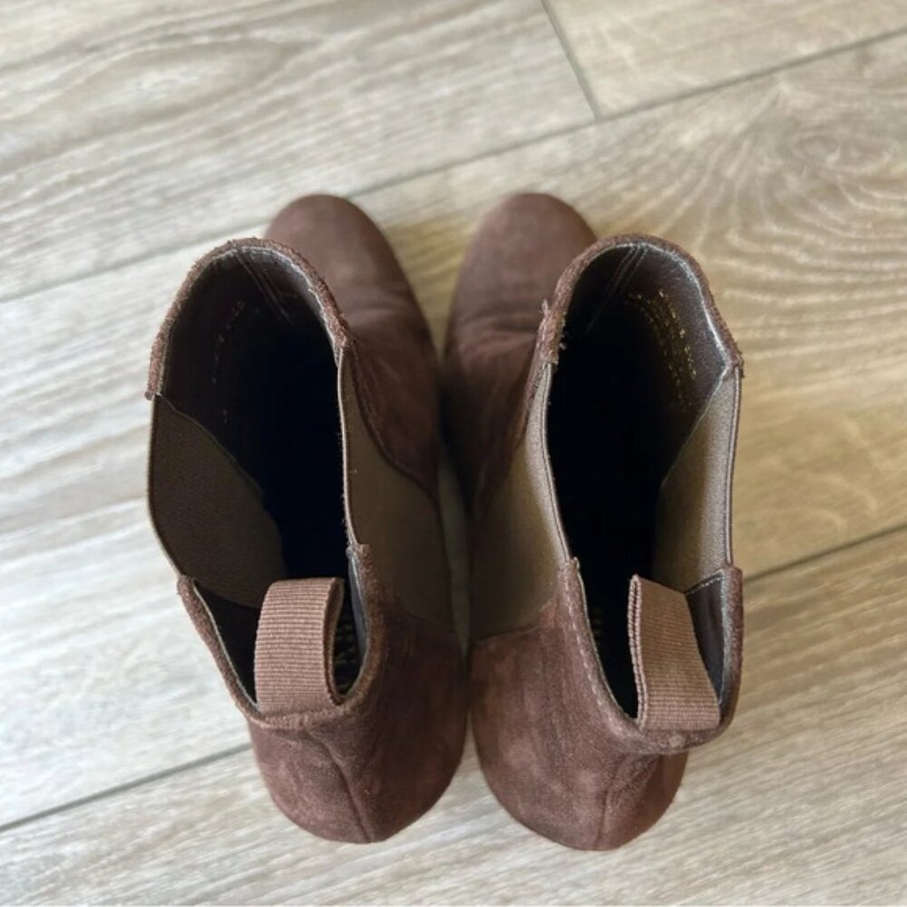 Ralph Lauren Brown Suede Leather Wedge Ankle Boots - Picture 10 of 13